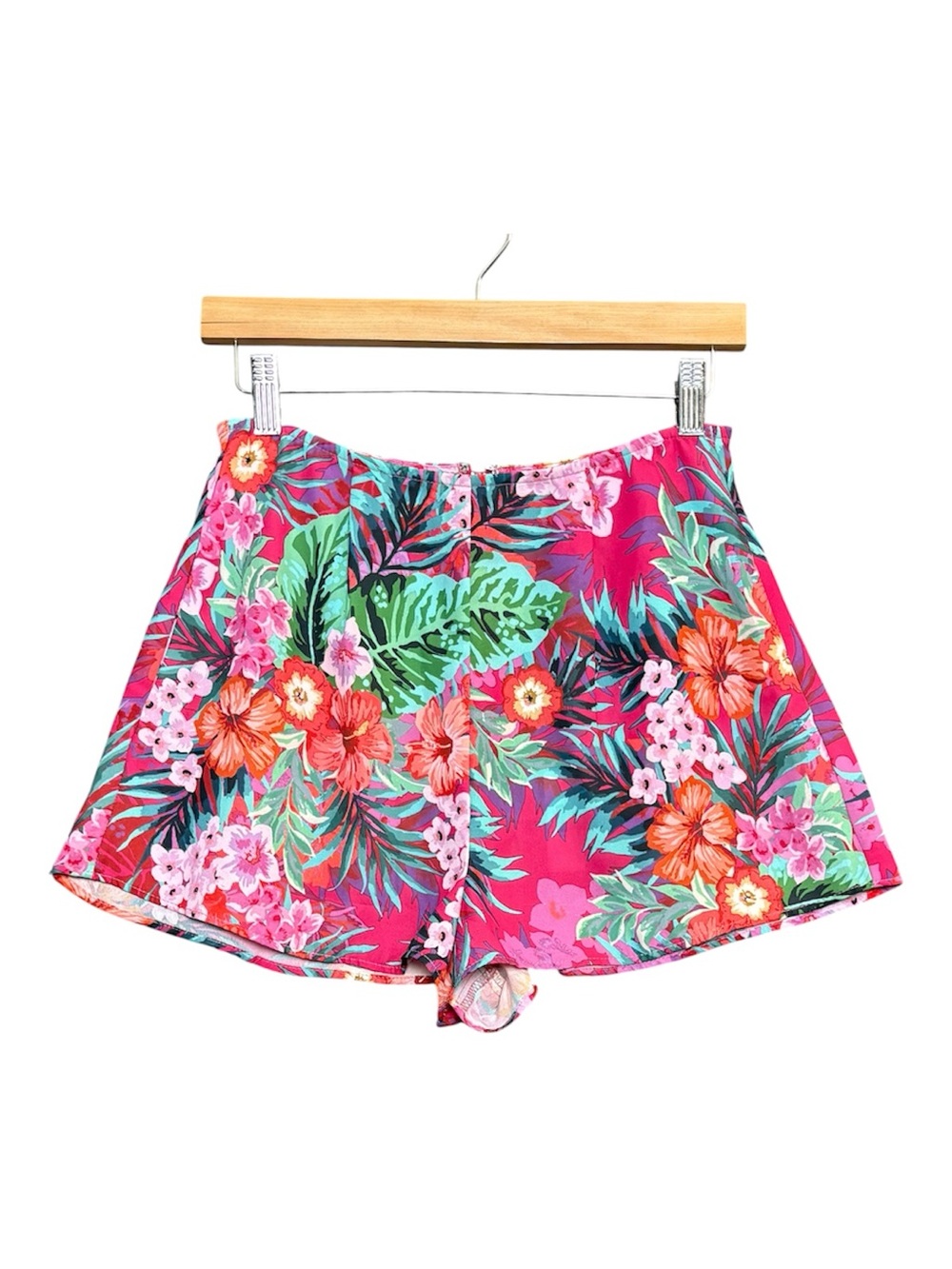 Show Me Your Mumu Sawyer High Rise Shorts Pink Tropical Print Sz S NWT Pockets